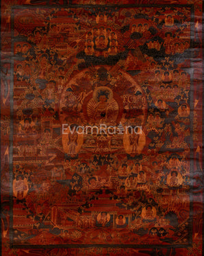 Tibetan Buddha Life Story Thangka