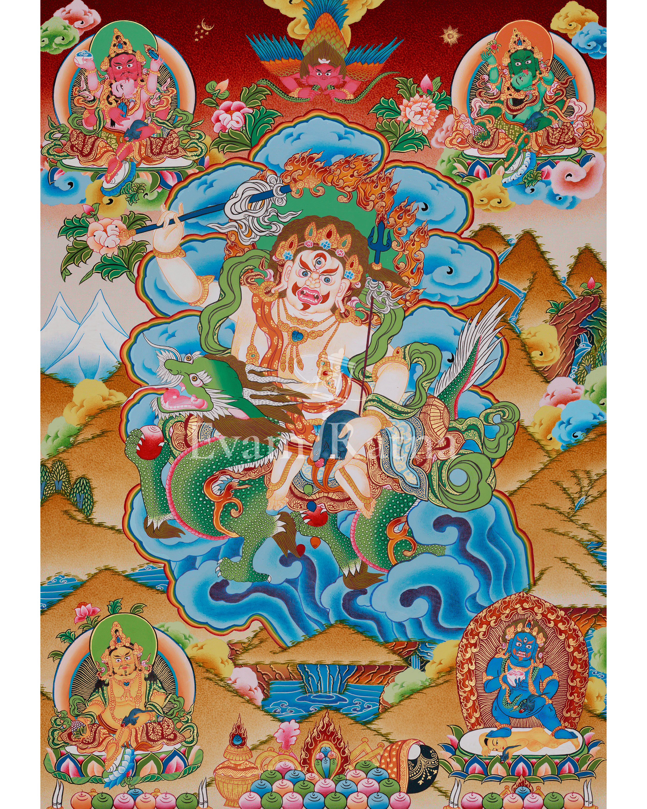 Sacred White Dzambhala Thangka