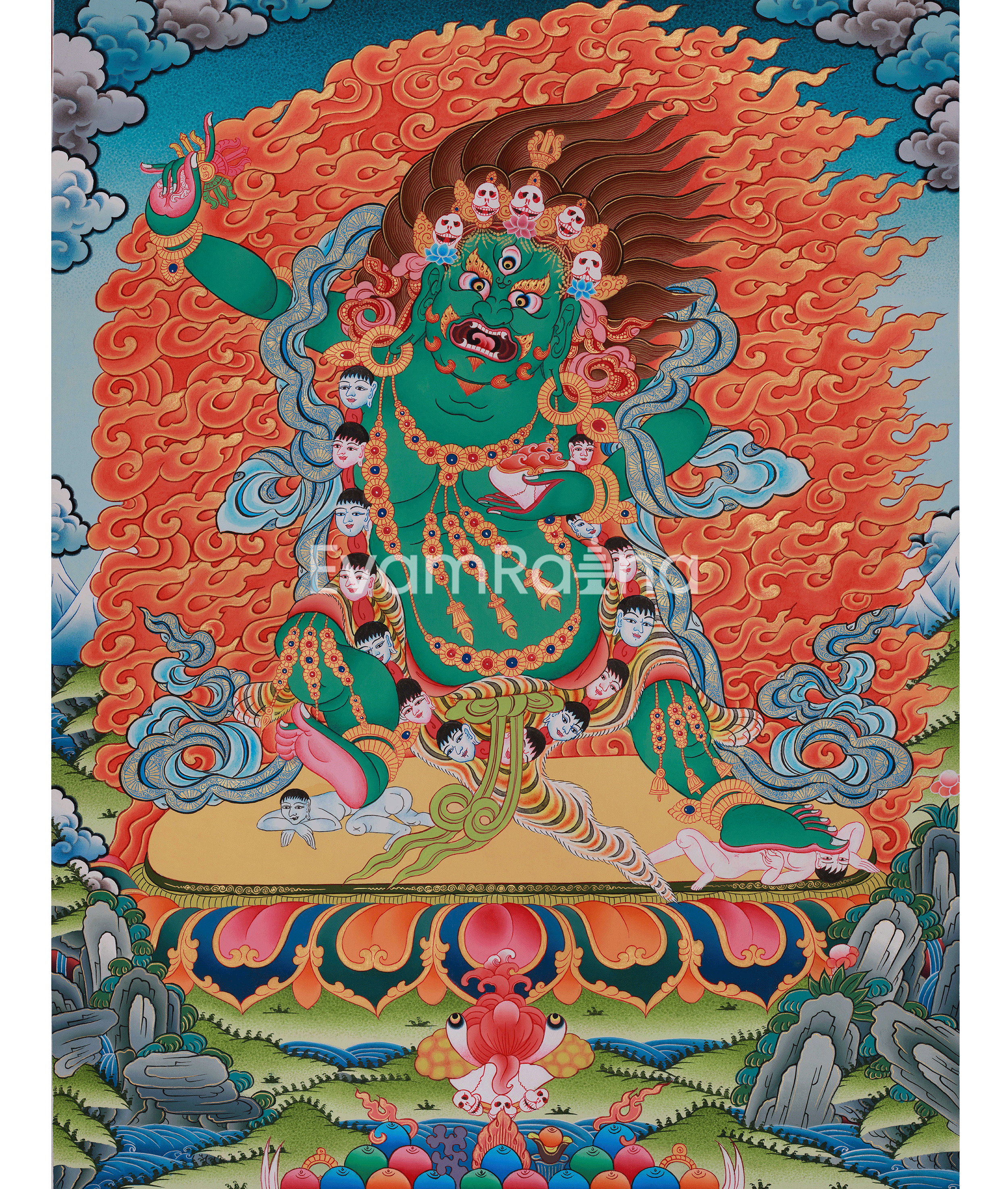 Green Hayagriva Thangka