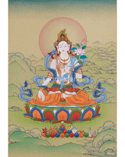 Religious Thangka Of White Tara