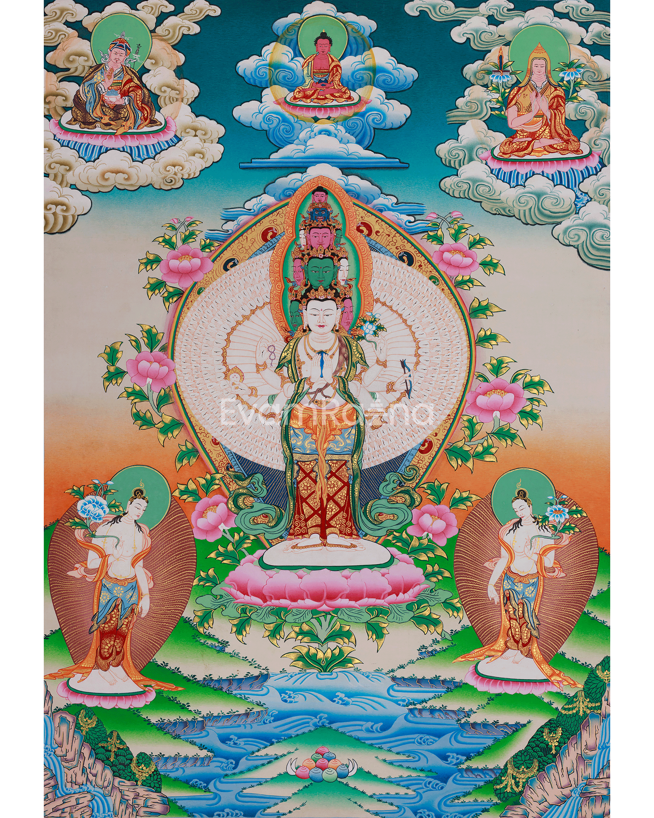 1000 Armed Chenrezig Buddhist Thangka