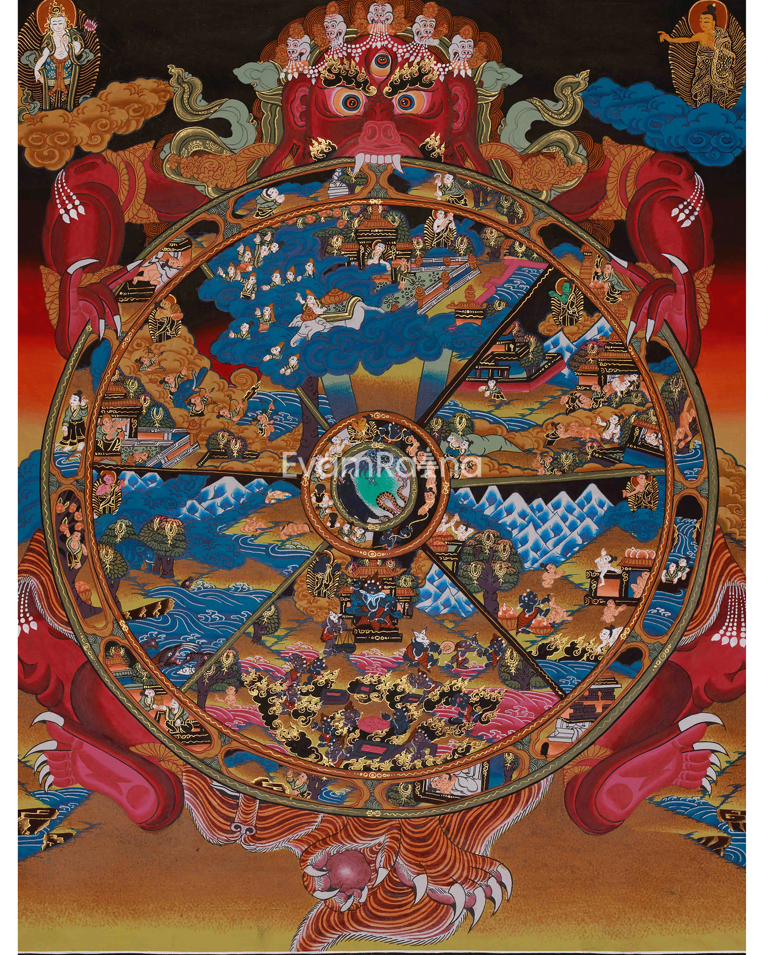Buddhist Wheel of Life Art 