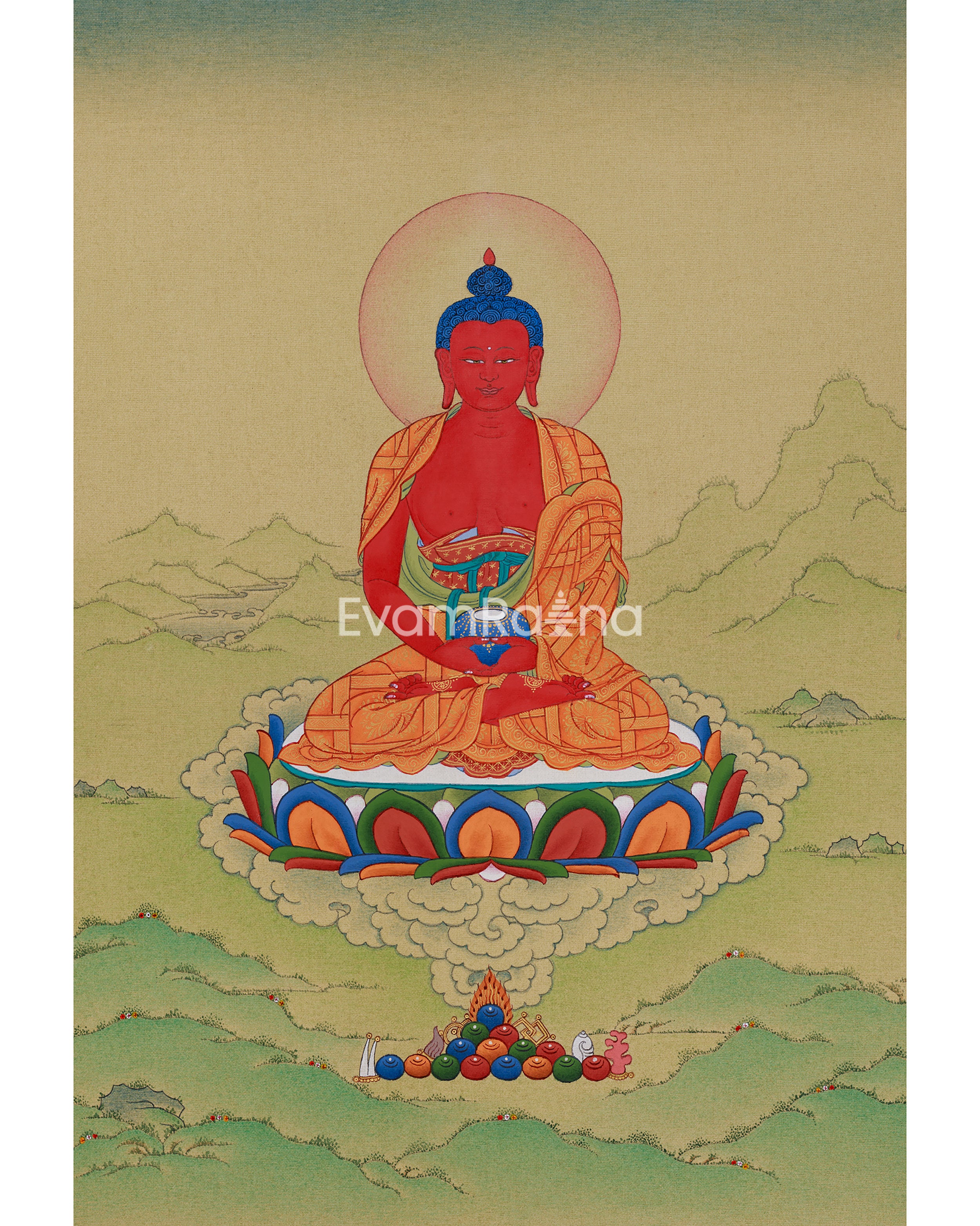 Amitabha Buddha Enlightenment Thangka