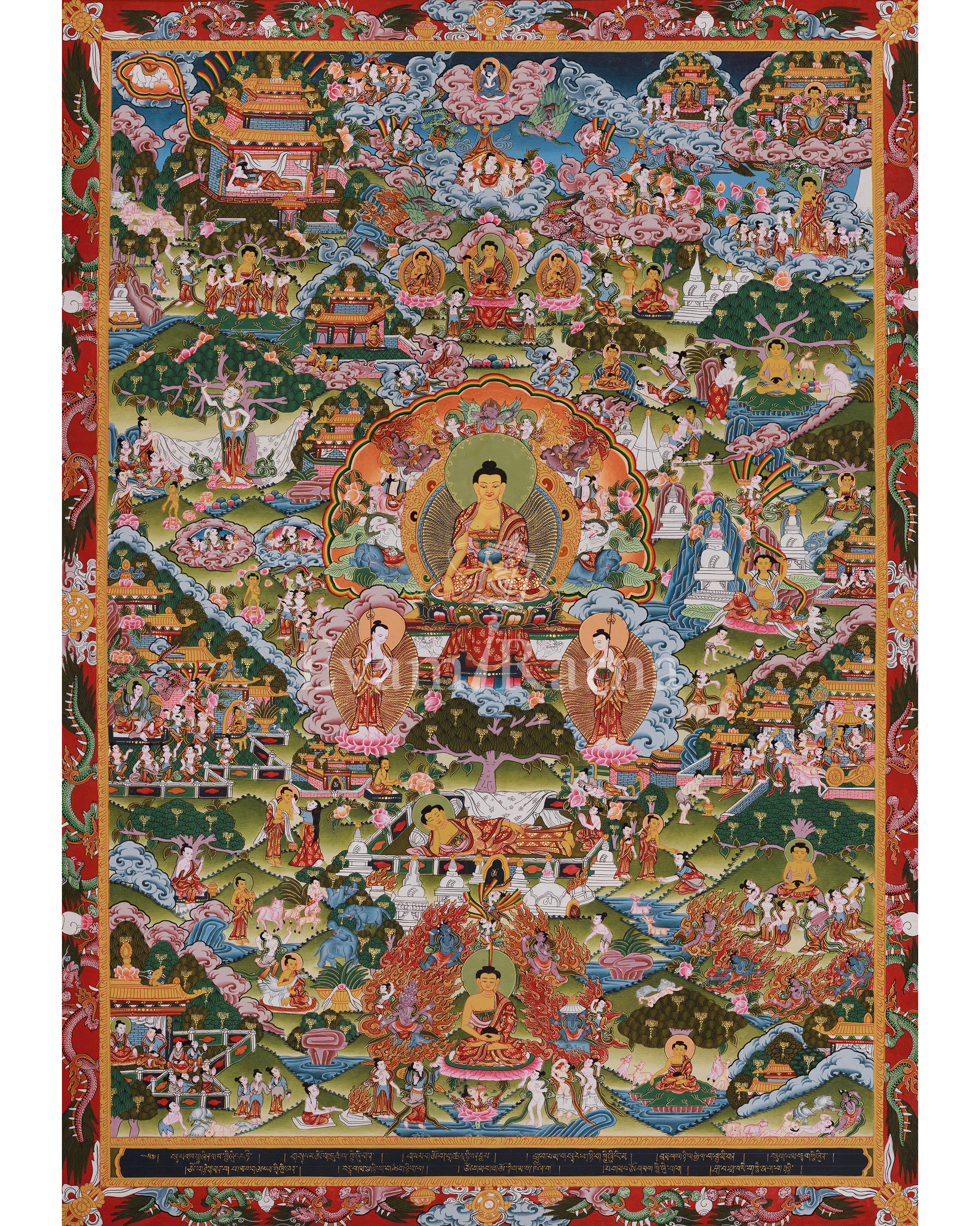 Historical Buddha Life Story Thangka
