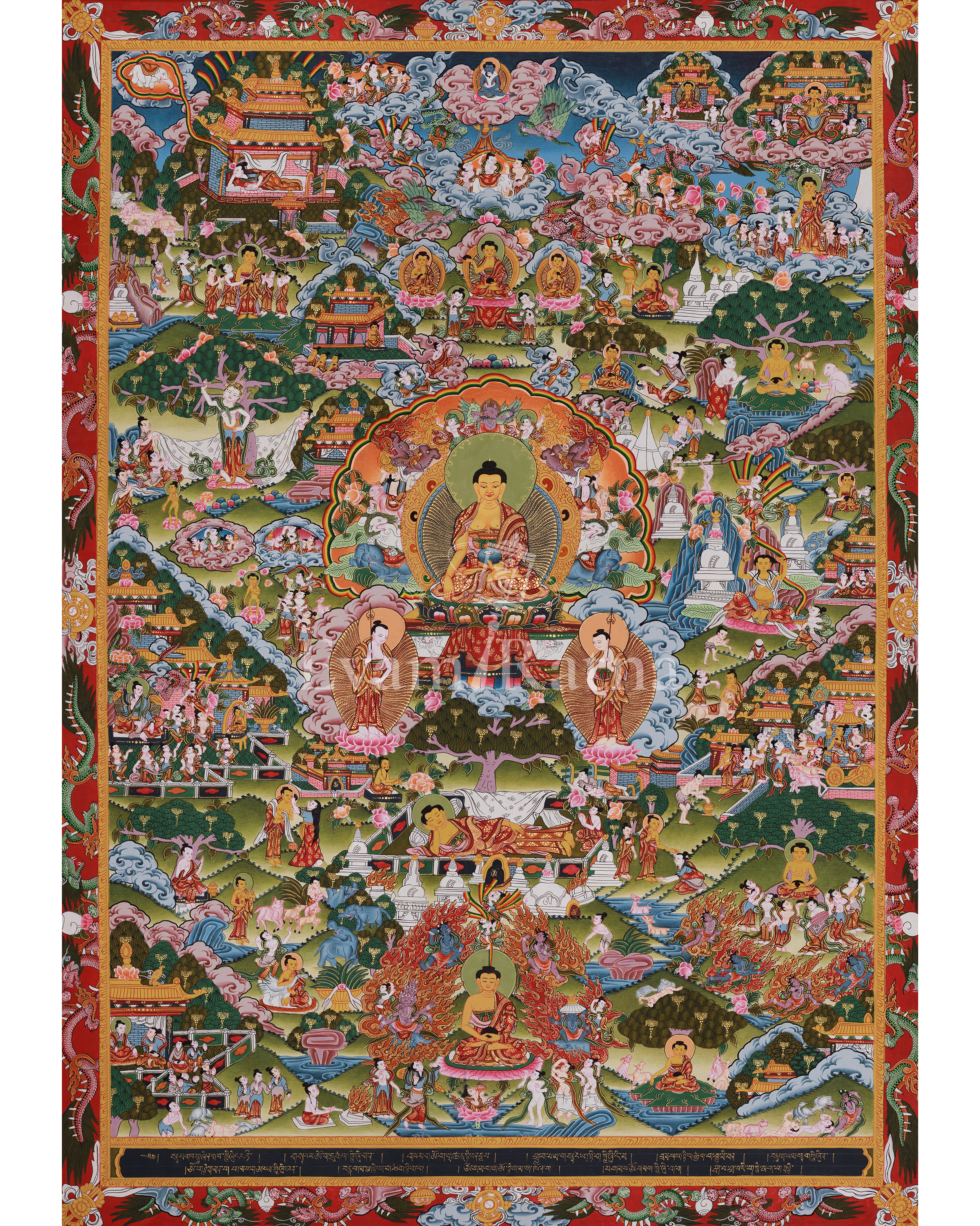 Historical Buddha Life Story Thangka