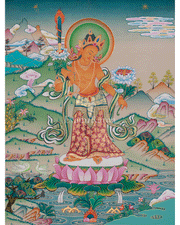 Standing Manjushri Thangka | Sacred Himalayan Wisdom Deity