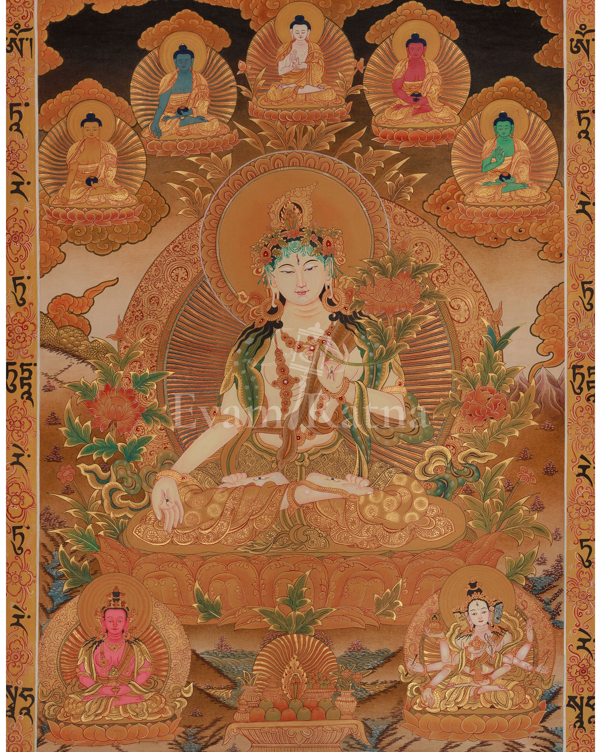Female Buddha White Tara Thangka