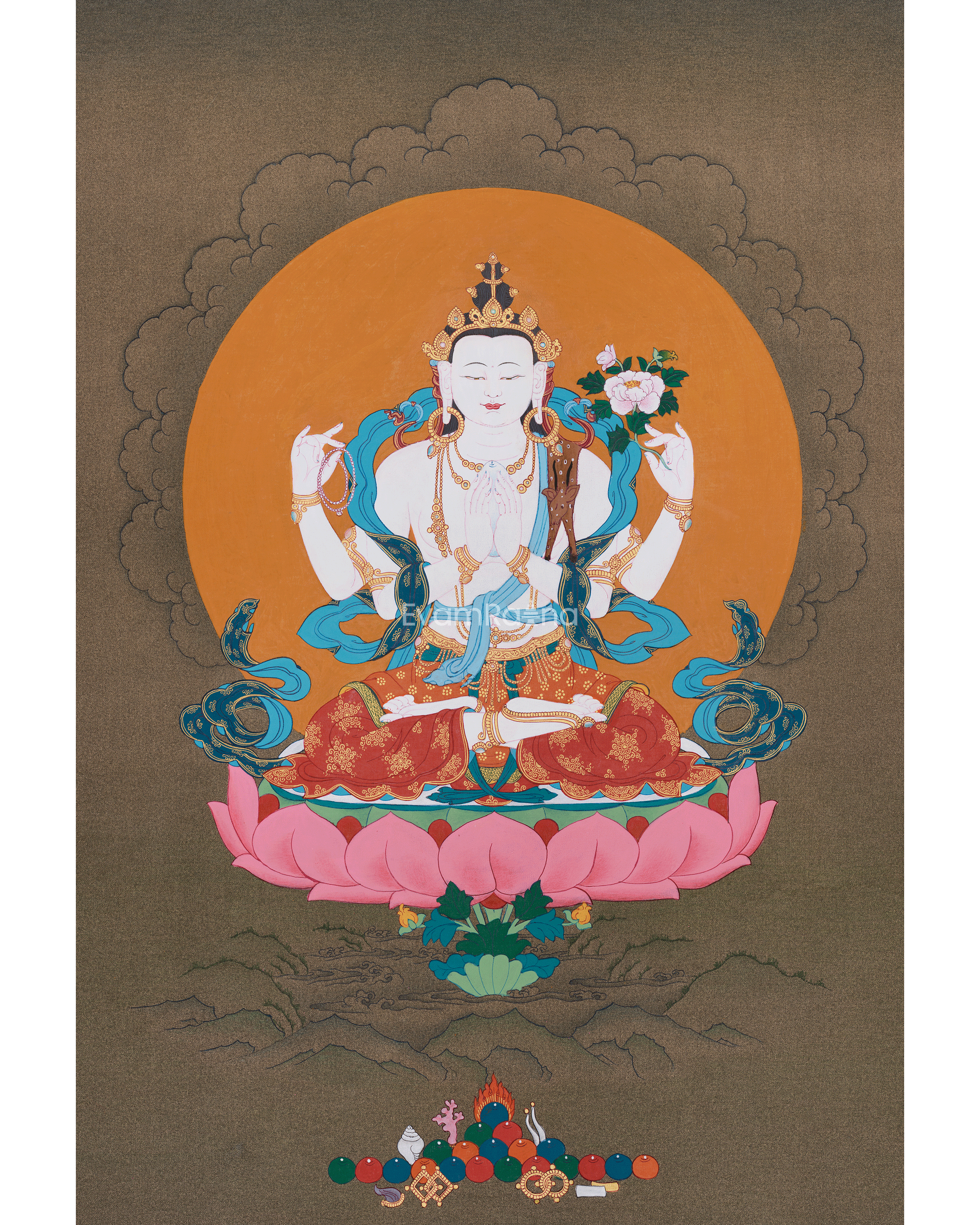 Traditional Artwork of Chenrezig