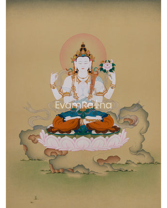 Himalayan Thangka of Chenrezig