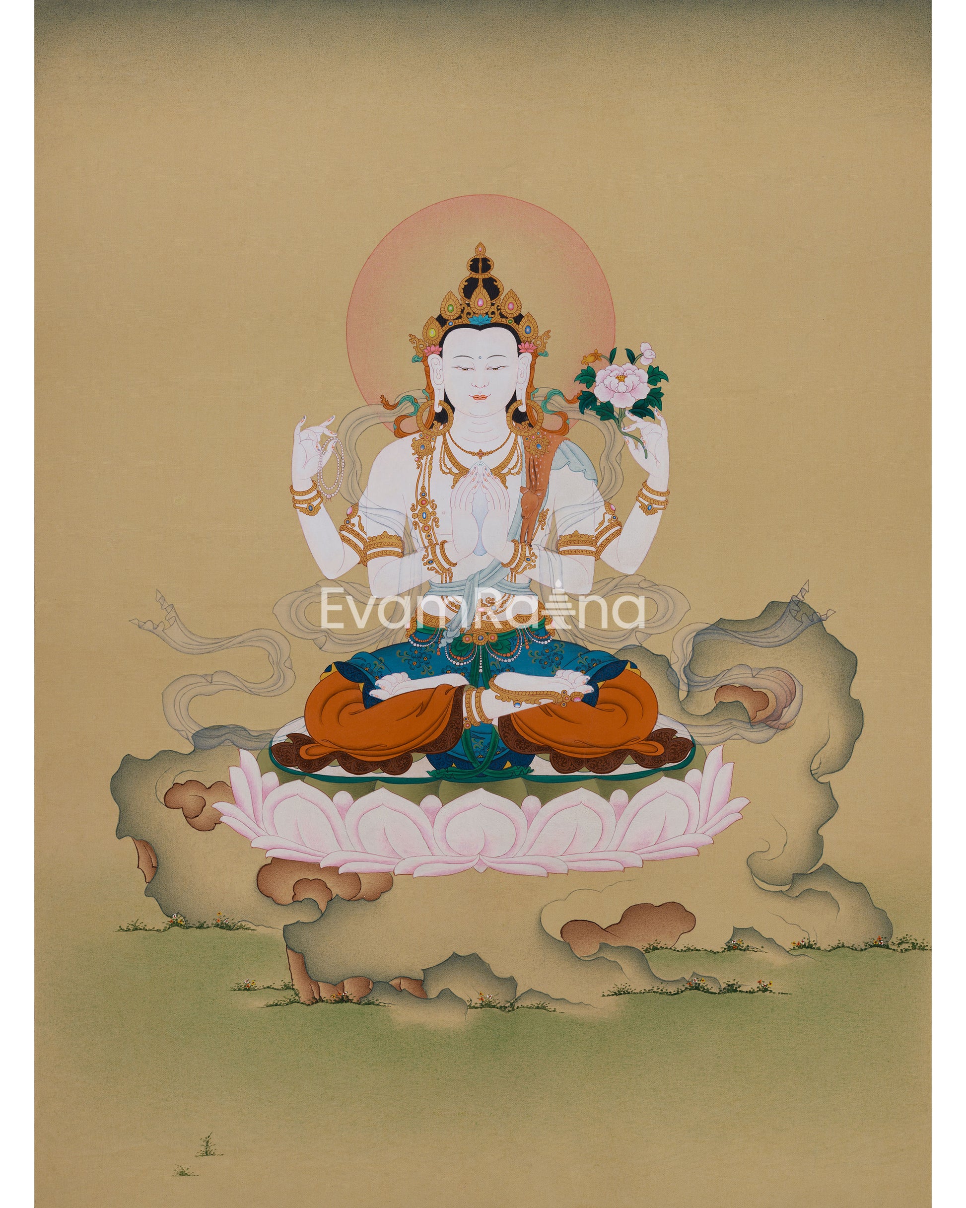 Himalayan Thangka of Chenrezig