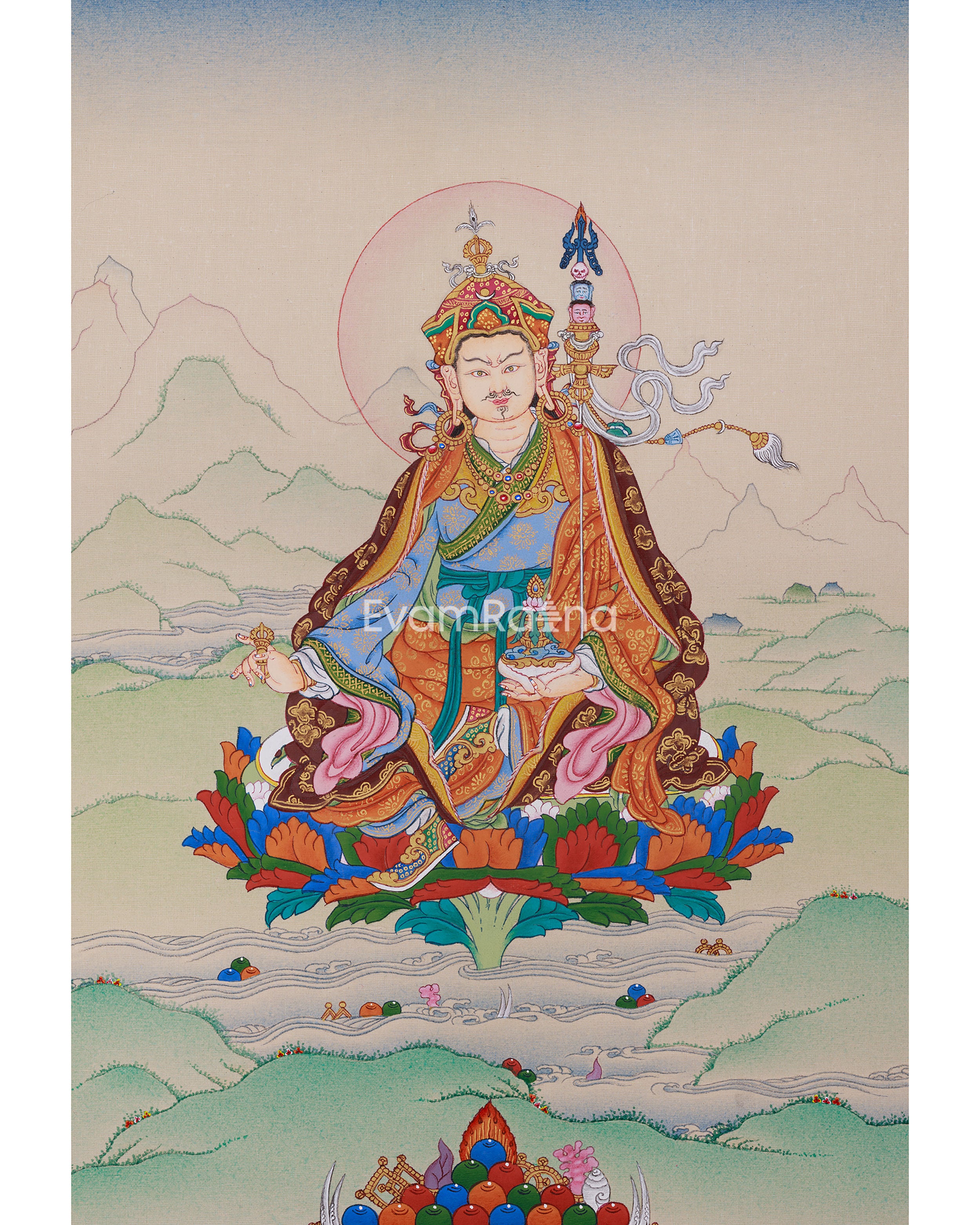 Himalayan Thangka of Guru Rinpoche