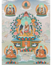 Five Sakya Master Thangka, Sachen Kunga Nyingpo, Sakya Pandita And Others, High Quality Giclee Canvas Print, Digital Print, Buddhist Master