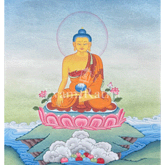 Siddhartha Gautama Thangka With Brocade