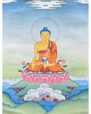 Siddhartha Gautama Thangka With Brocade
