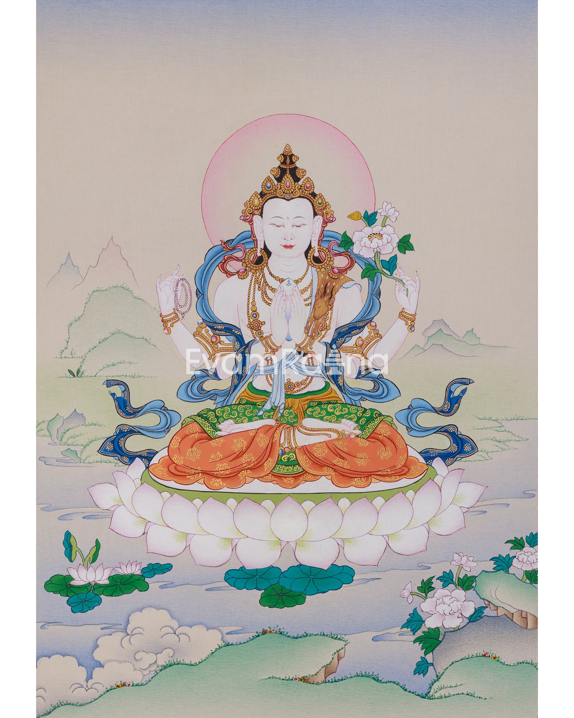 Chenrezig Spiritual Protector Thangka