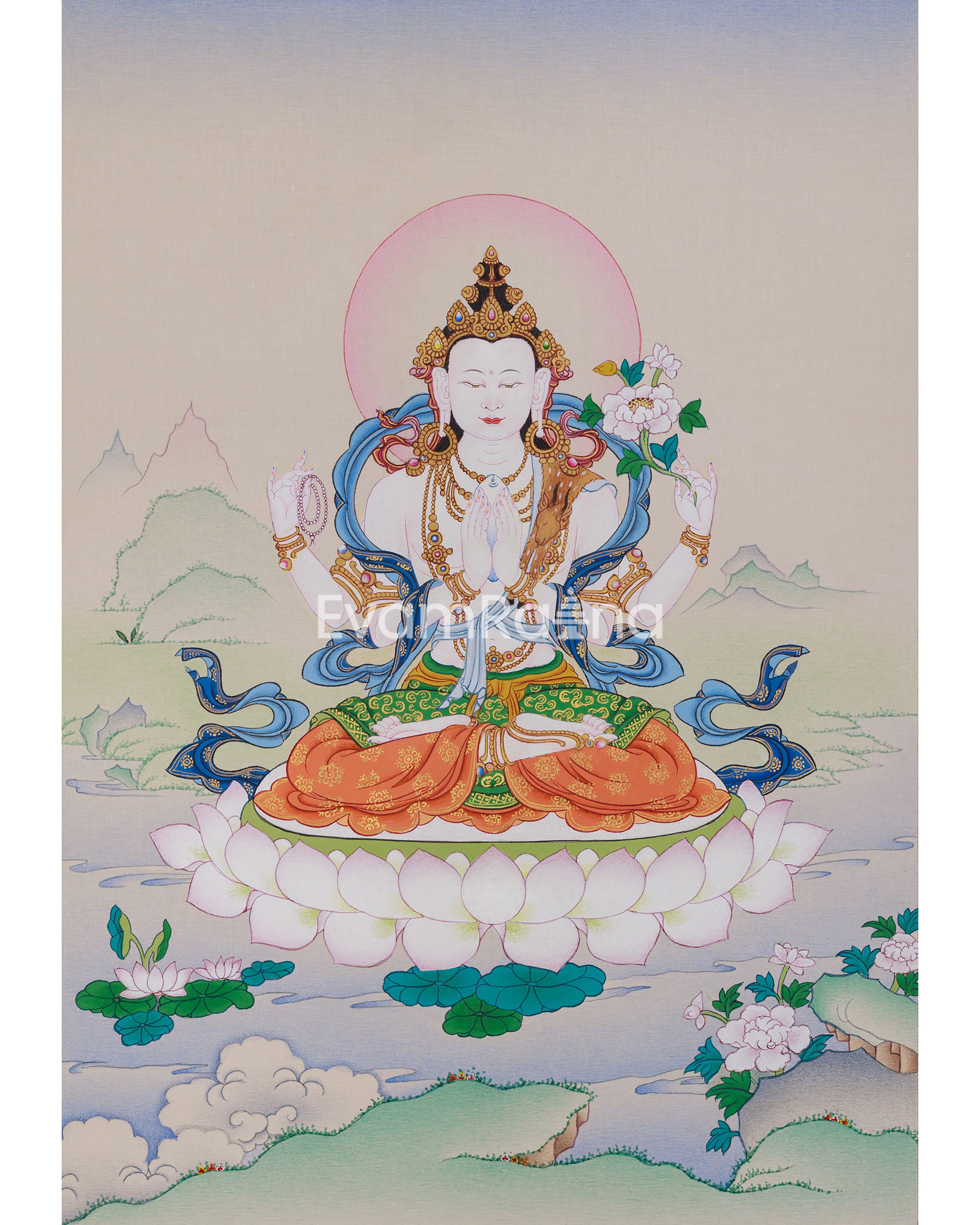 Chenrezig Spiritual Protector Thangka