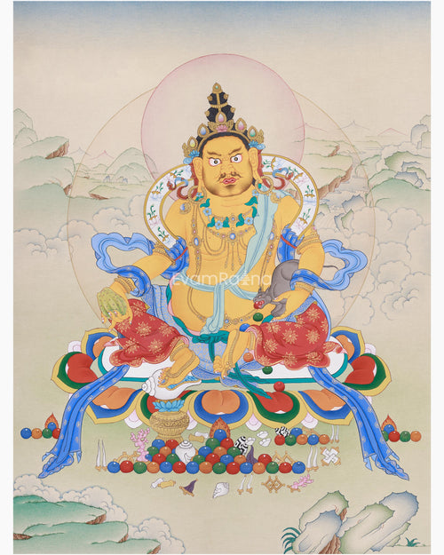 Traditional Jambhala Painting | The Prosperity God of Tibetan Buddhism