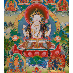 Chenrezig With Other Deities Thangka 
