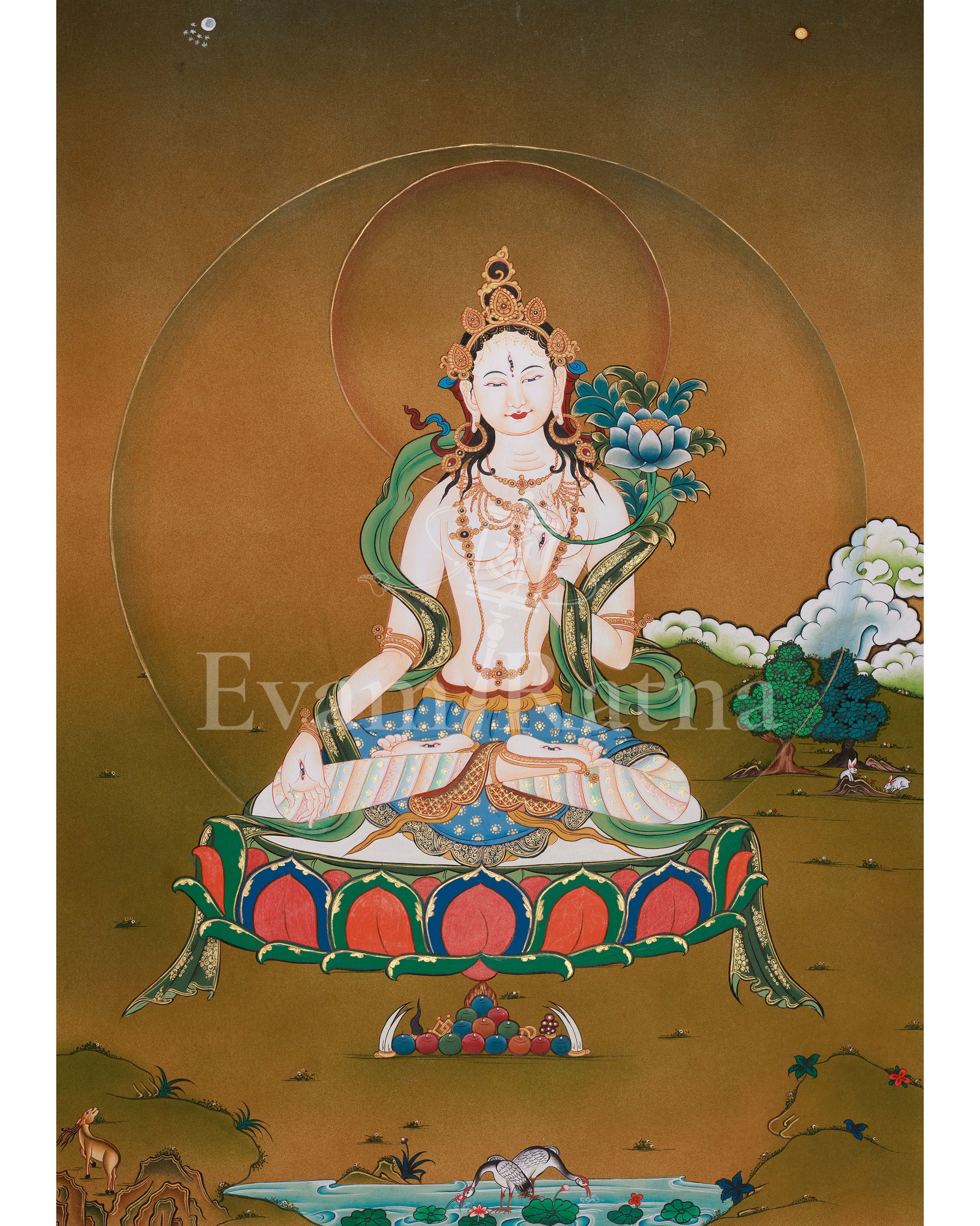 White Tara Sacred Thangka