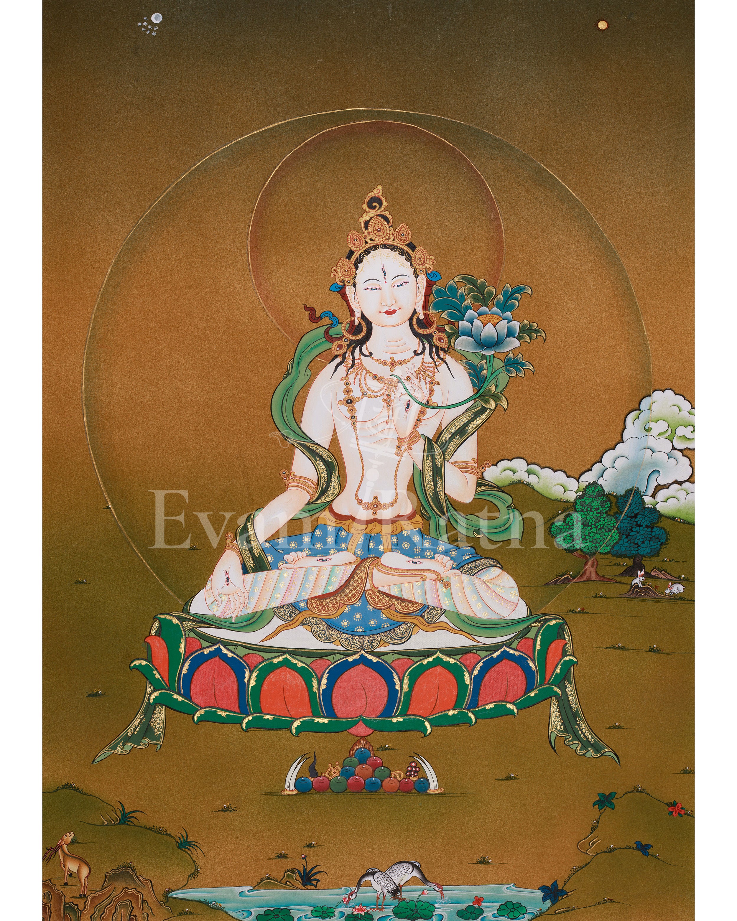 White Tara Sacred Thangka
