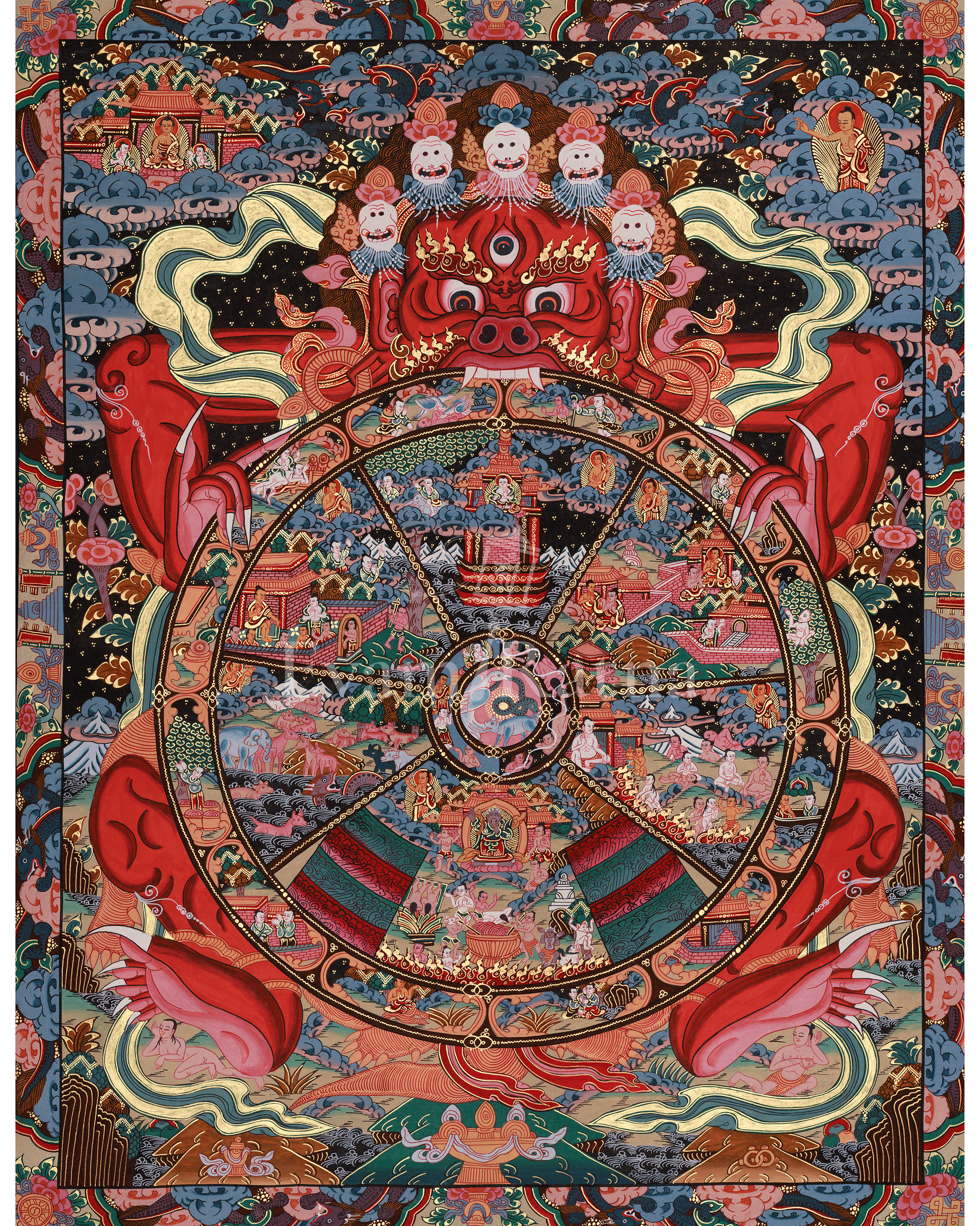 Tibetan Thangka of the Wheel of Life
