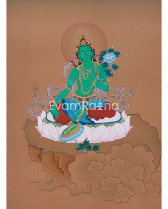 Traditional Thangka Of Green Tara