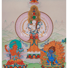 Himalayan Deity 1000 Armed Chenrezig Thangka