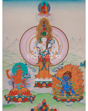 Himalayan Deity 1000 Armed Chenrezig Thangka