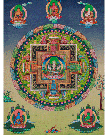Himalayan Chenrezig Mandala Art