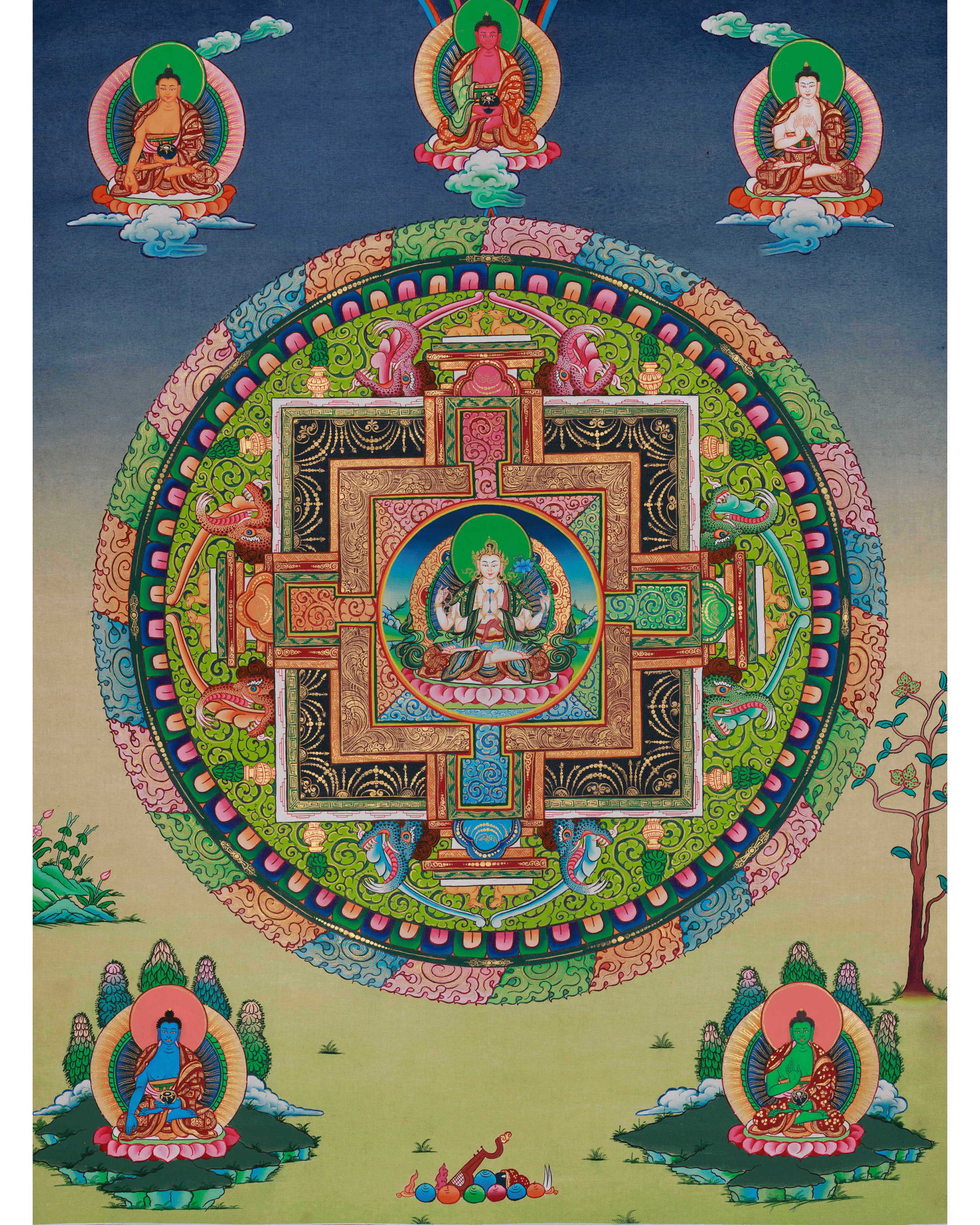 Himalayan Chenrezig Mandala Art