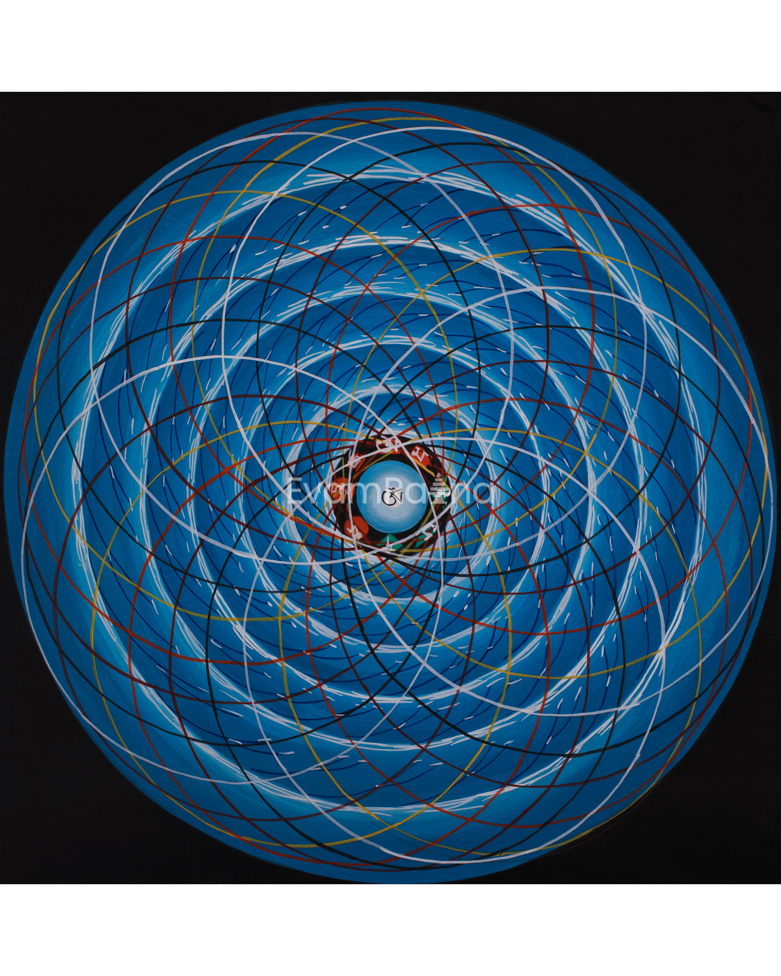 Hand-Painted Traditional Mantra Mandala
