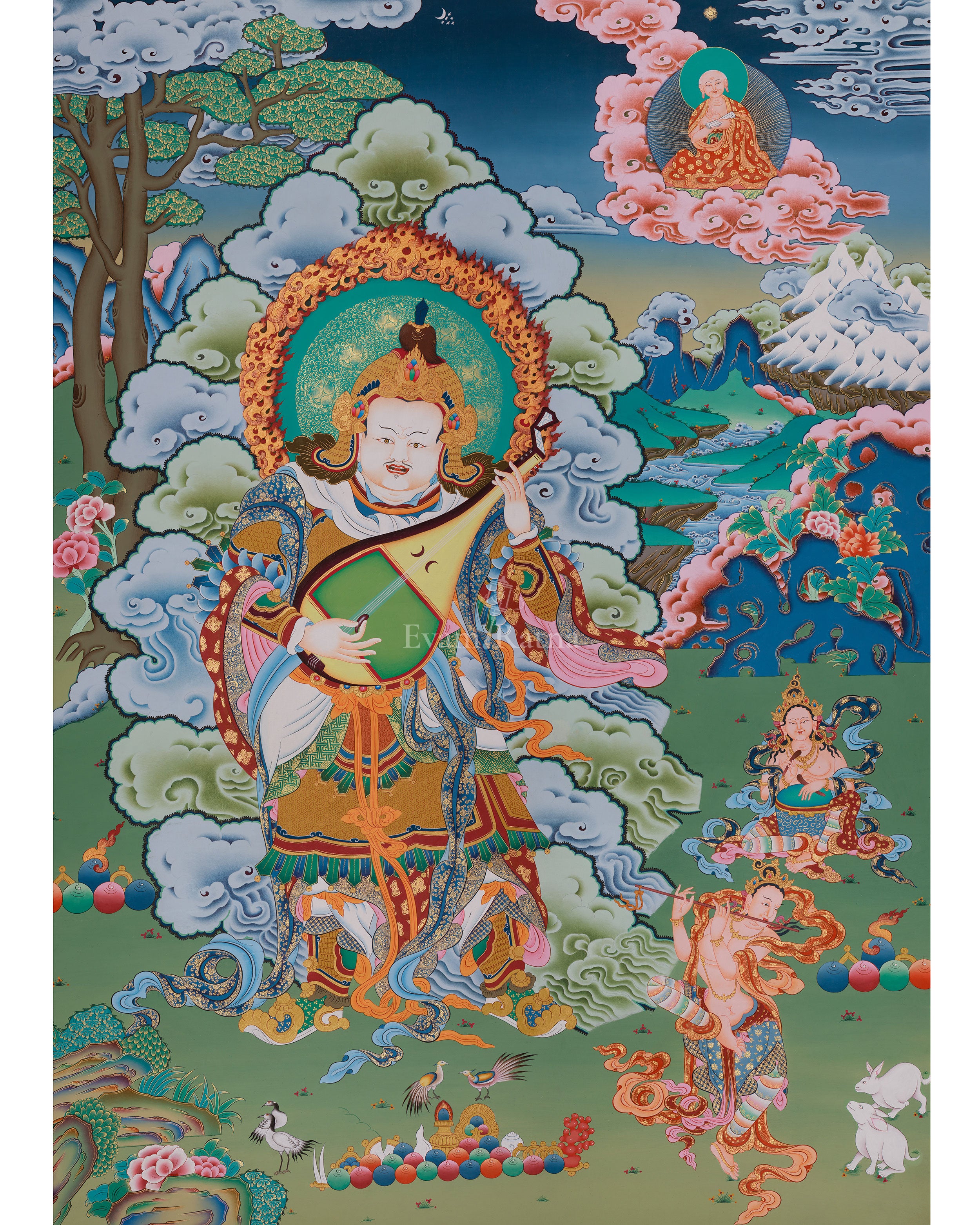 Sacred Thangka of Dhritarashtra 