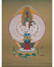 1000 Armed Chenrezig Tibetan Thangka