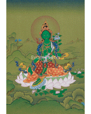 Divine Green Tara Thangka