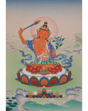 Manjushri Devotional Thangka | Sword of Wisdom | Thangka Painting