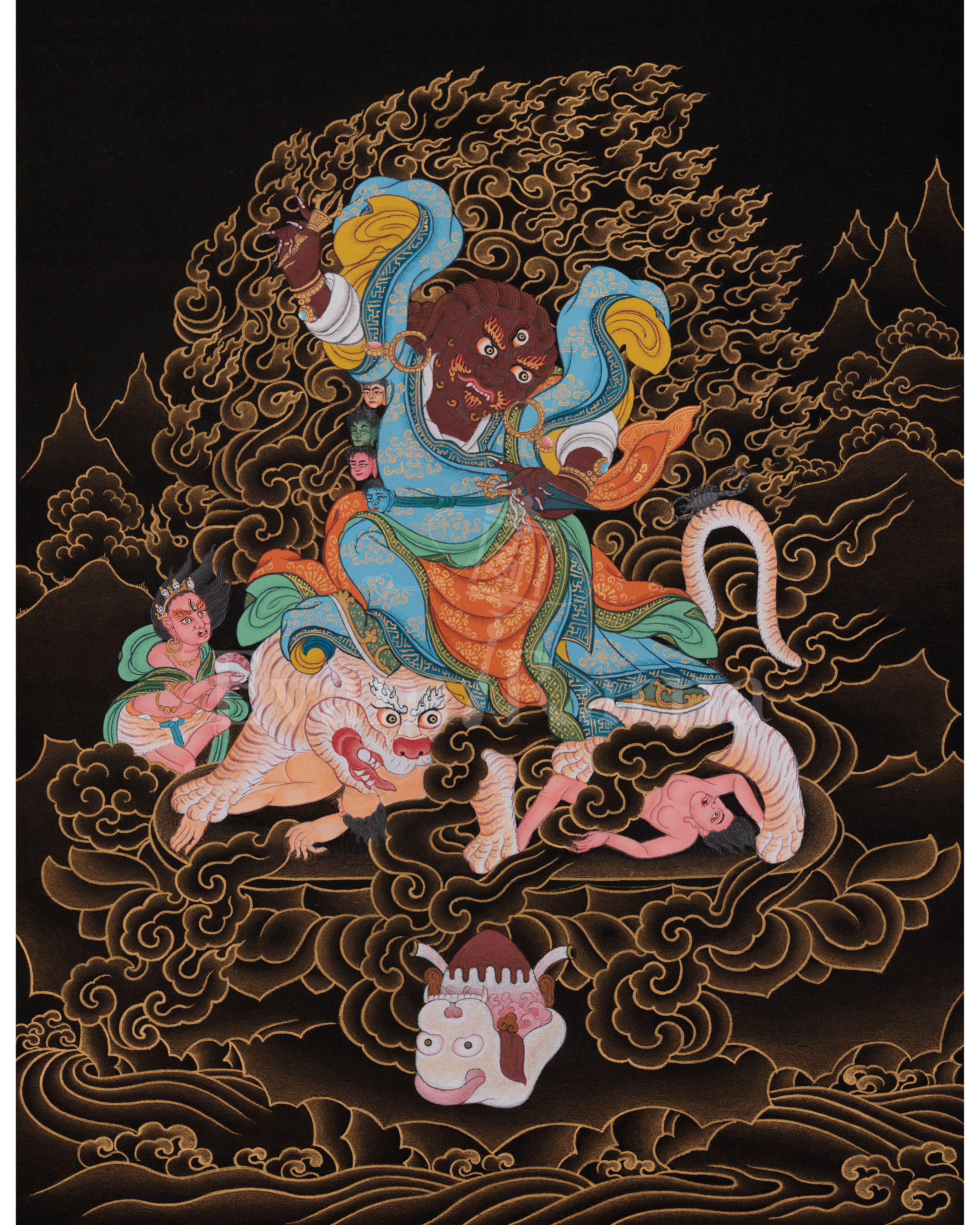 Tibetan Dorje Drollo Thangka | Wrathful Form of Guru Rinpoche | Vajrayana Deity