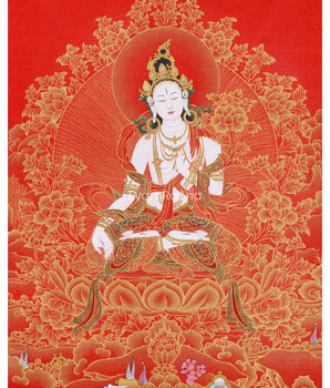 Tibetan Healing Goddess White Tara Thangka