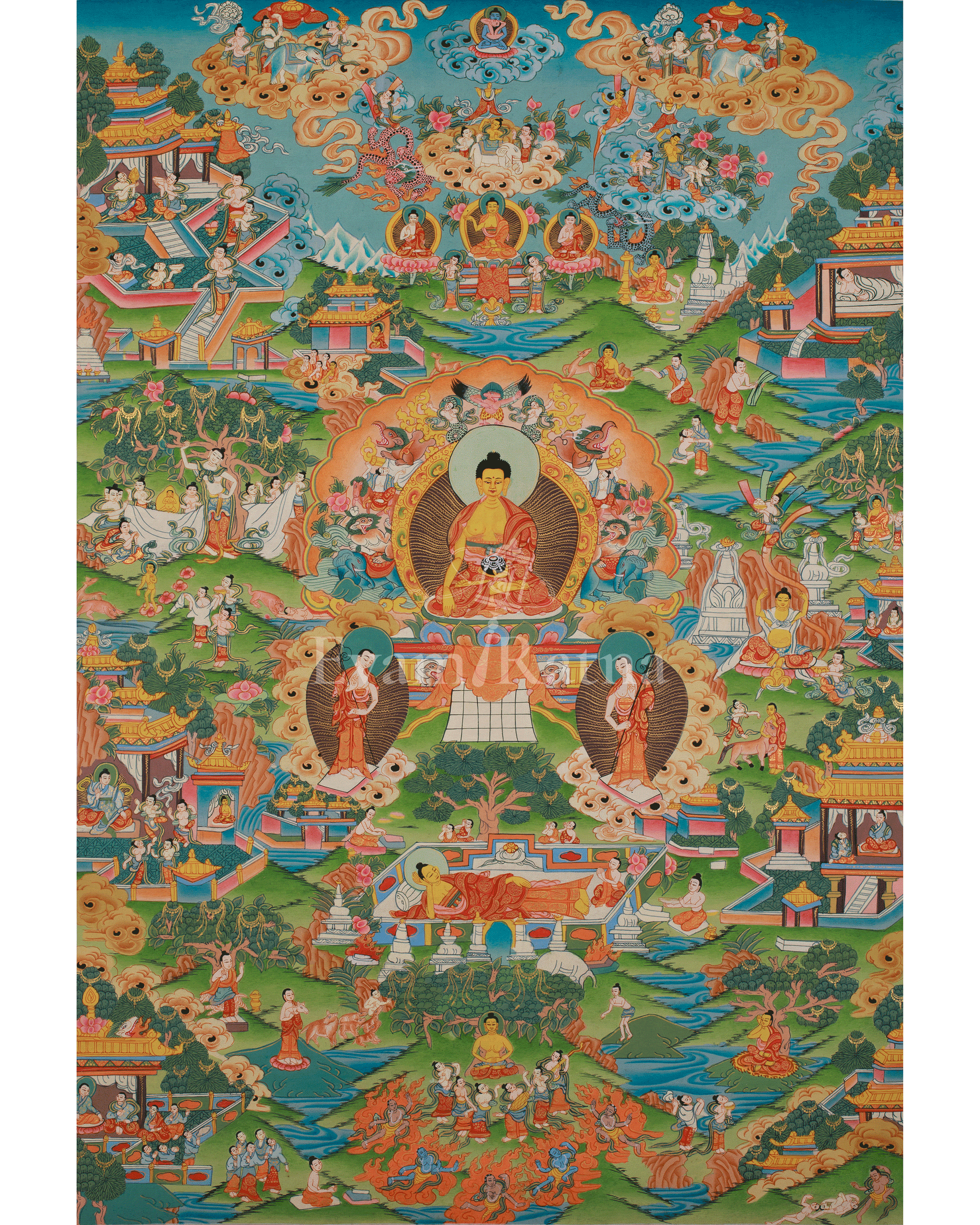 Shakyamuni Buddha Life History thangka