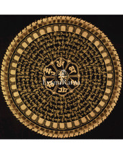 Buddhist Gold and Black Mantra Mandala