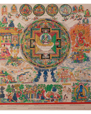 Cosmos of Healing Tibetan Thangka | Meditation and Devotional Artwork