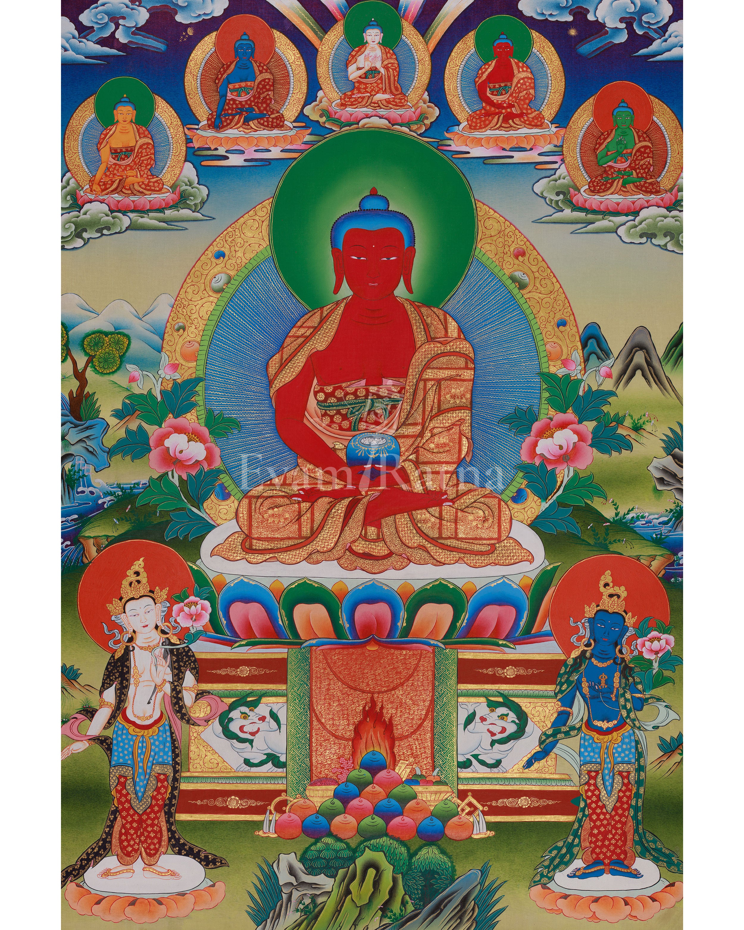 Buddhist Amitabha Buddha Thangka 