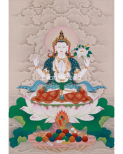 Sacred Thangka of Bodhisattva Chenrezig