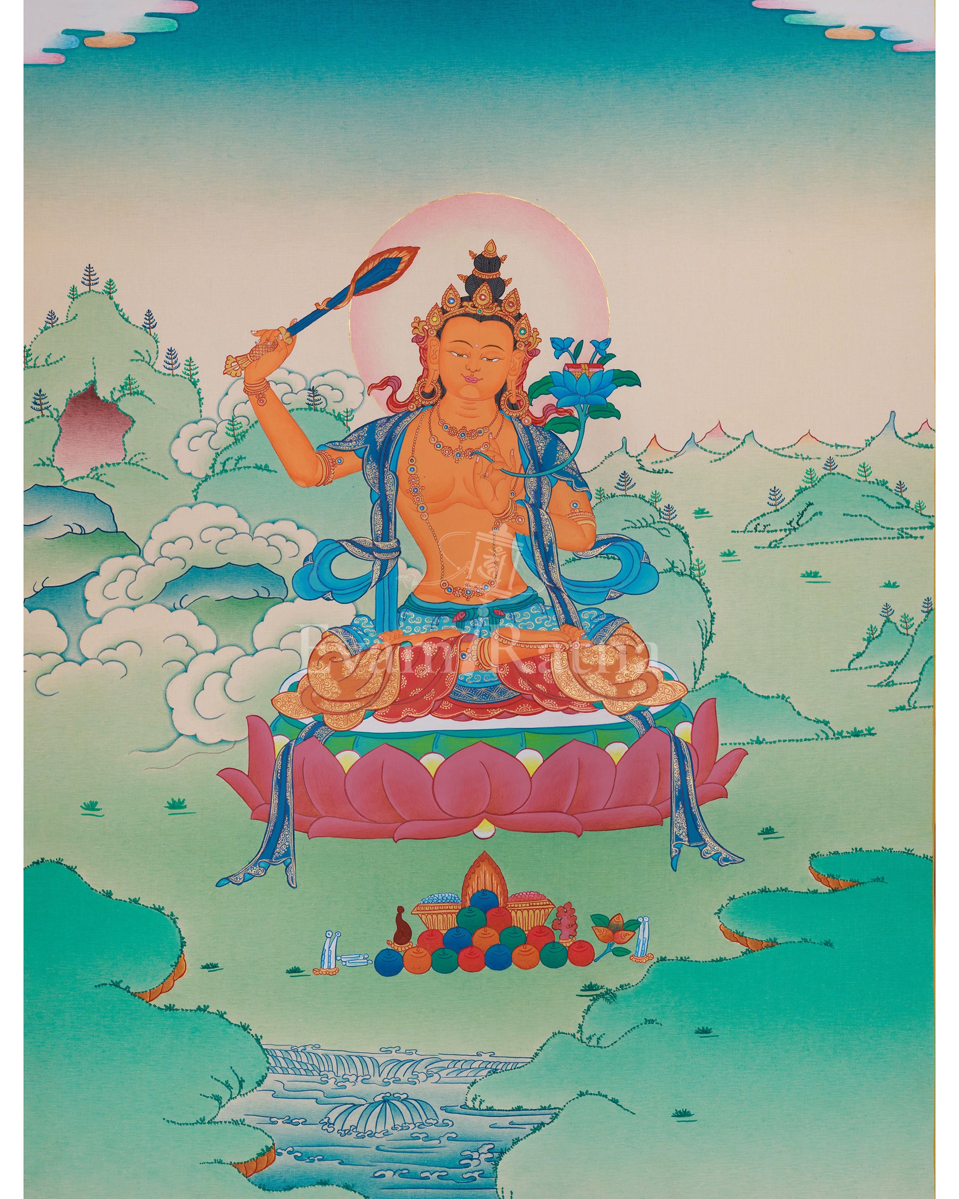 Authentic Tibetan Manjushri Thangka