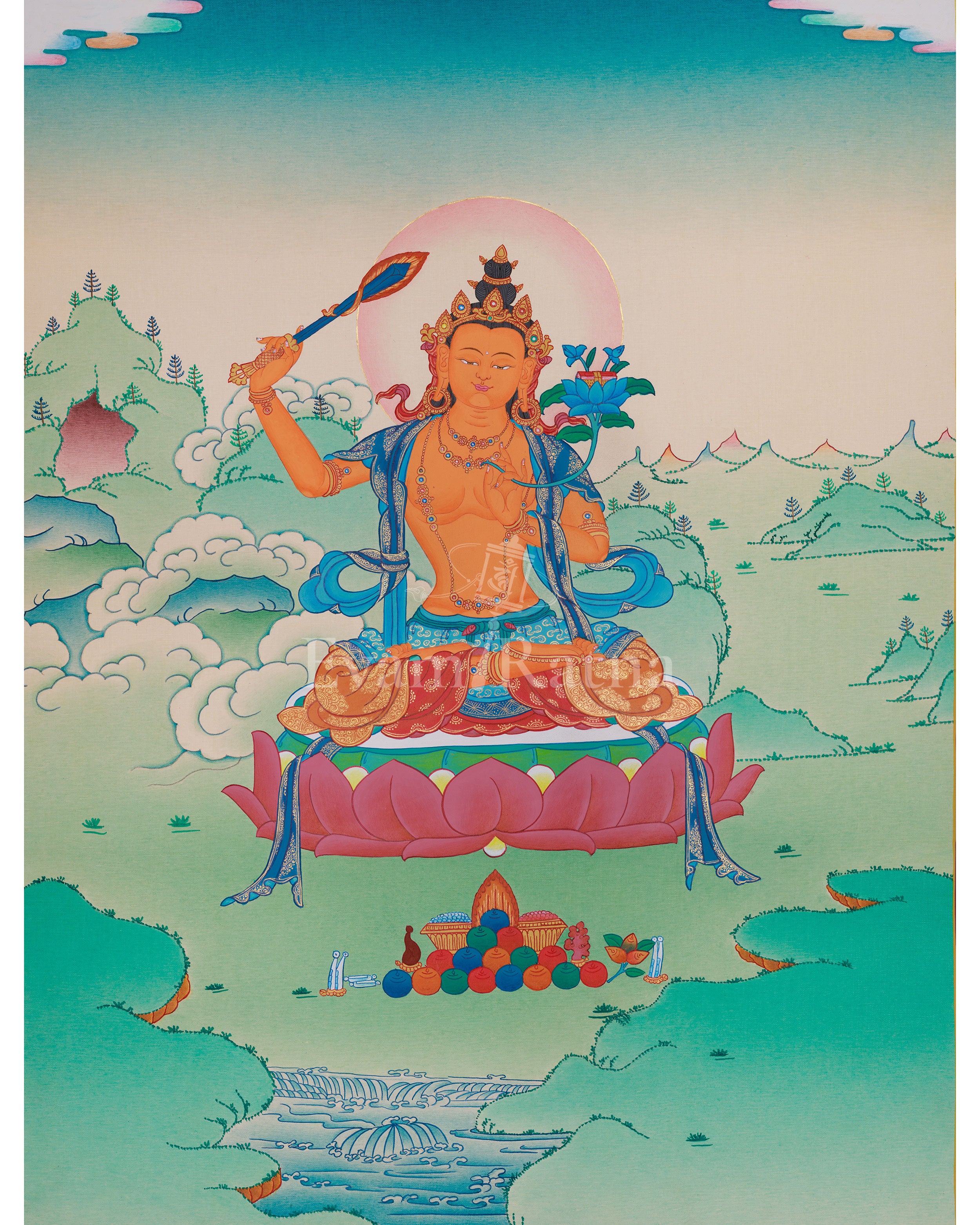 Authentic Tibetan Manjushri Thangka