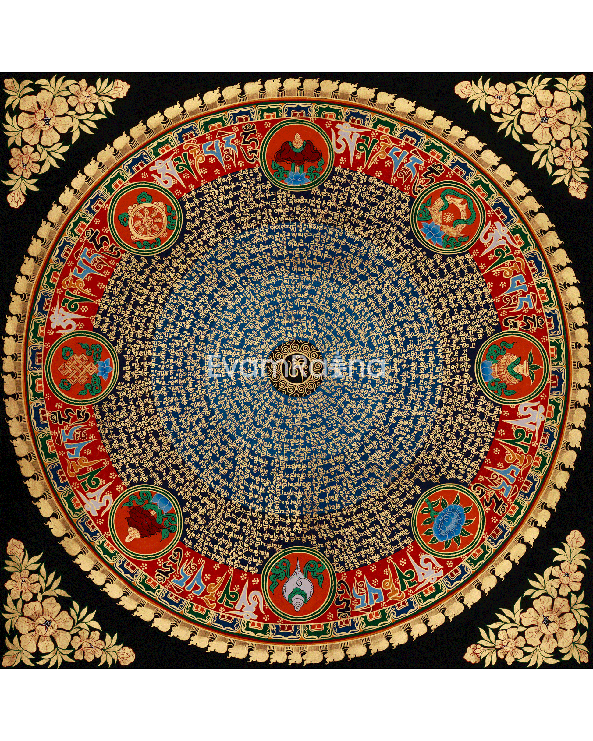 Tibetan Mantra Mandala Art
