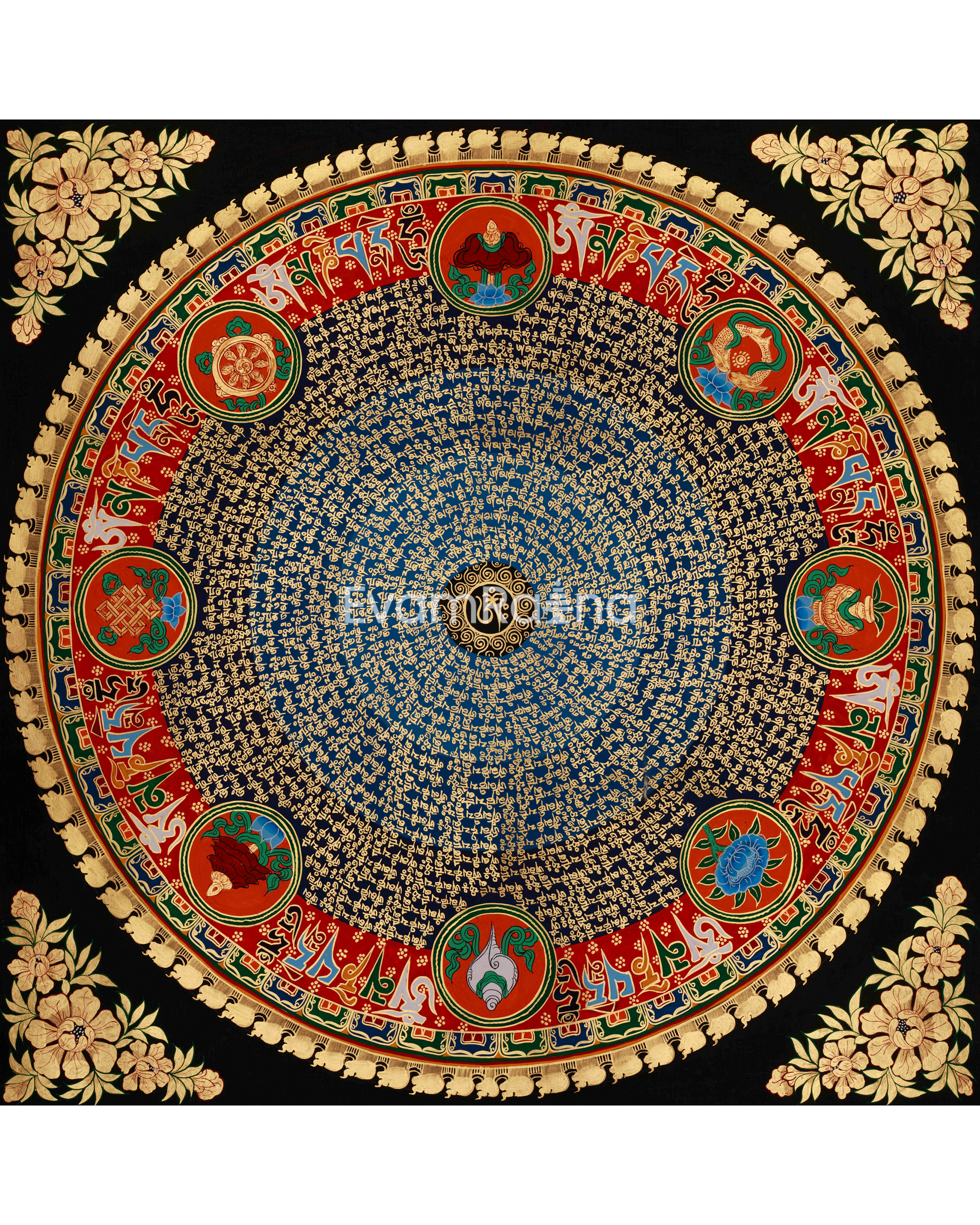 Tibetan Mantra Mandala Art