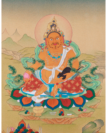 Kuber Buddhist Wealth Deity Thangka