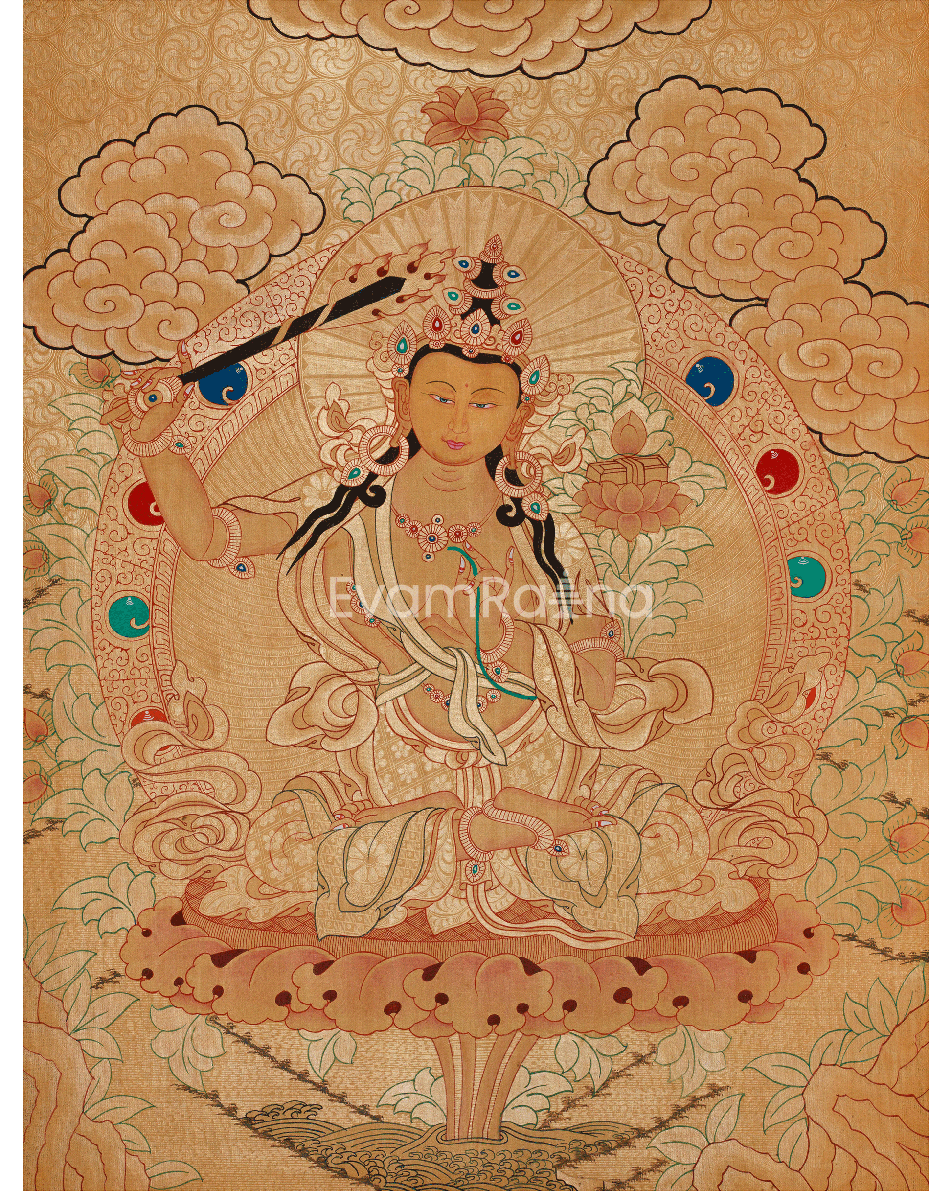 Buddhist Deity Manjushri Thangka
