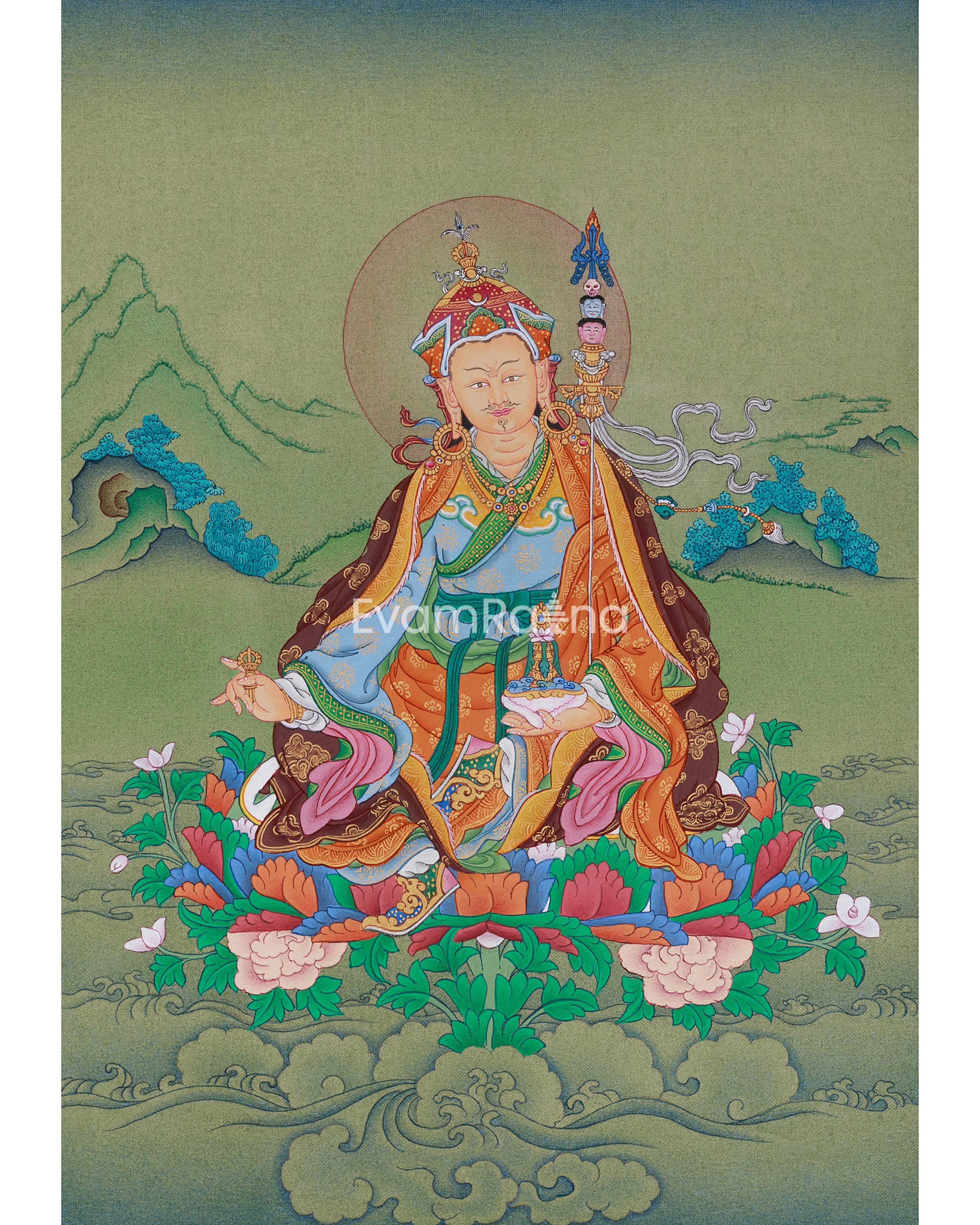 Lotus-Vajra Guru Rinpoche Thangka 