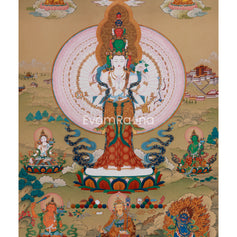 Himalayan Thangka of 1000 Armed Chenrezig